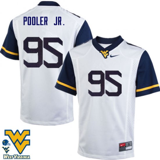 Men's West Virginia Mountaineers NCAA #95 Jeffery Pooler Jr. White Authentic Nike Stitched College Football Jersey LY15S10GJ